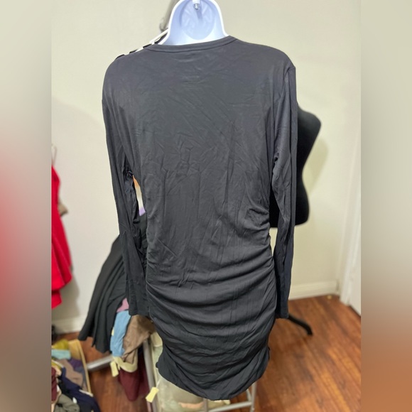 OGL Eco-SkinKiss® Long Sleeve Ruched Sides Mini Dress - Picture 4 of 4